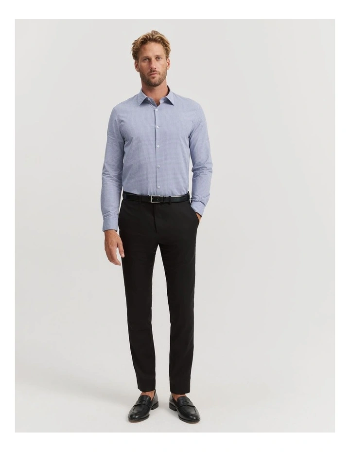 Tailored Fit Mini Check Shirt in Mist Blue image 1