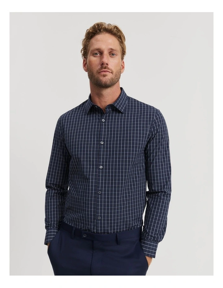 Tailored Fit Contrast Check Shirt in Ink image 1