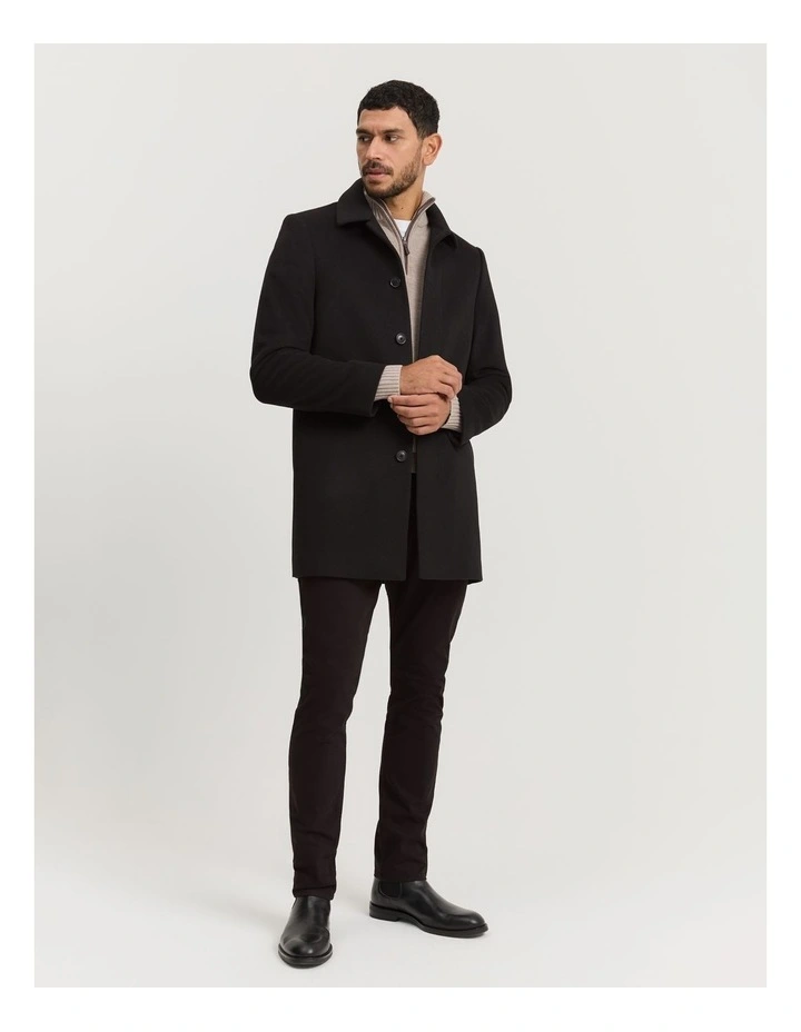 Superfine Wool Coat in Black image 1