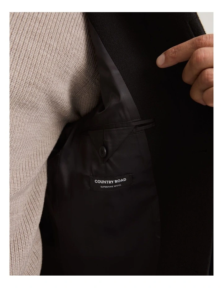 Superfine Wool Coat in Black image 3