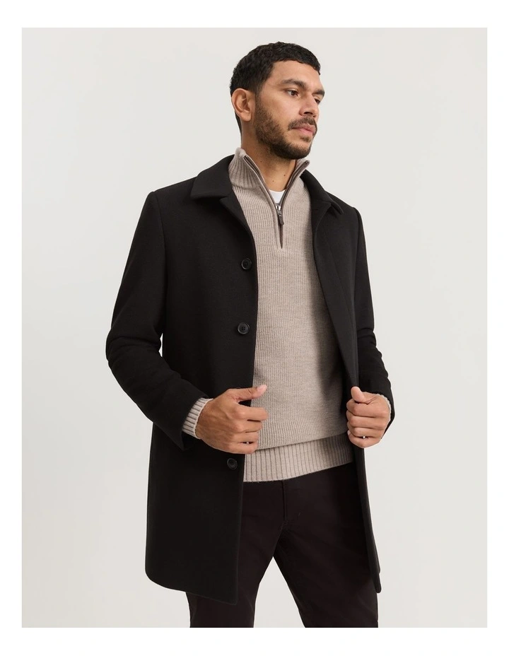 Superfine Wool Coat in Black image 4