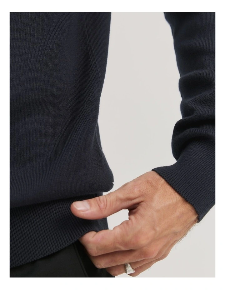 Australian Cotton Knit Polo in Navy image 2