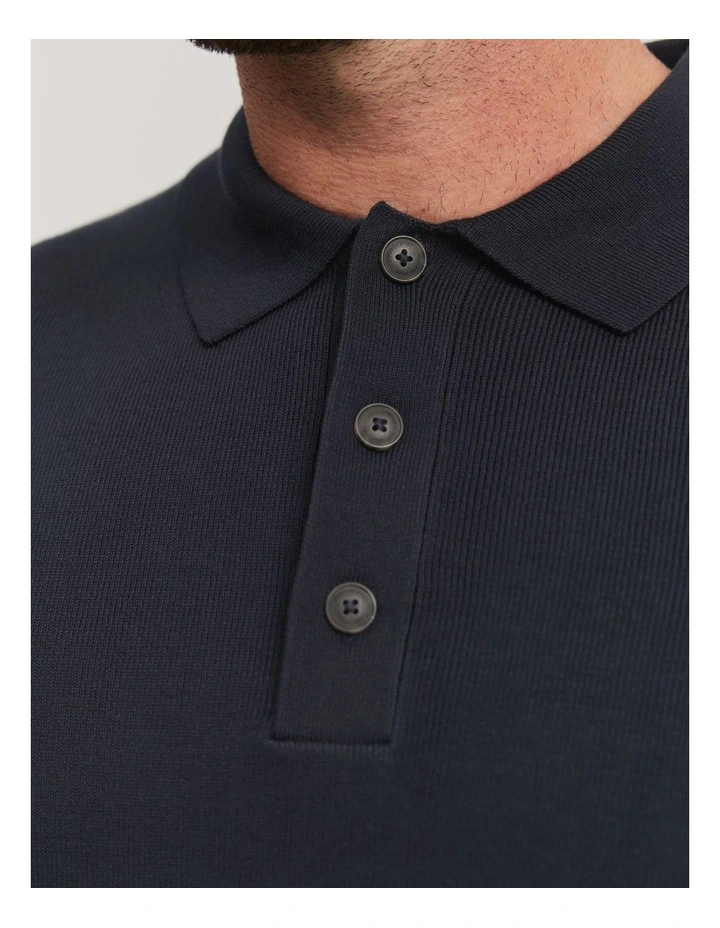 Australian Cotton Knit Polo in Navy image 3