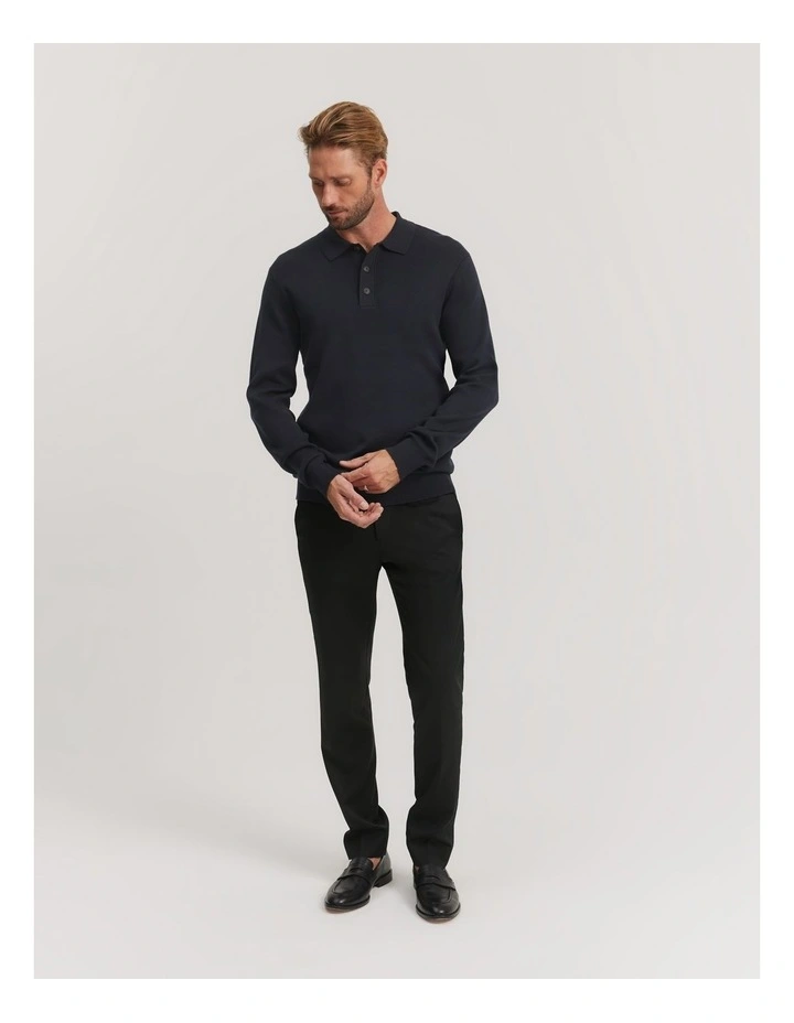 Australian Cotton Knit Polo in Navy image 4
