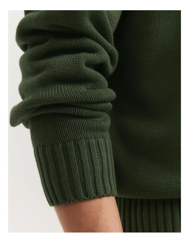 Cotton Crew Knit in Eden Green image 2