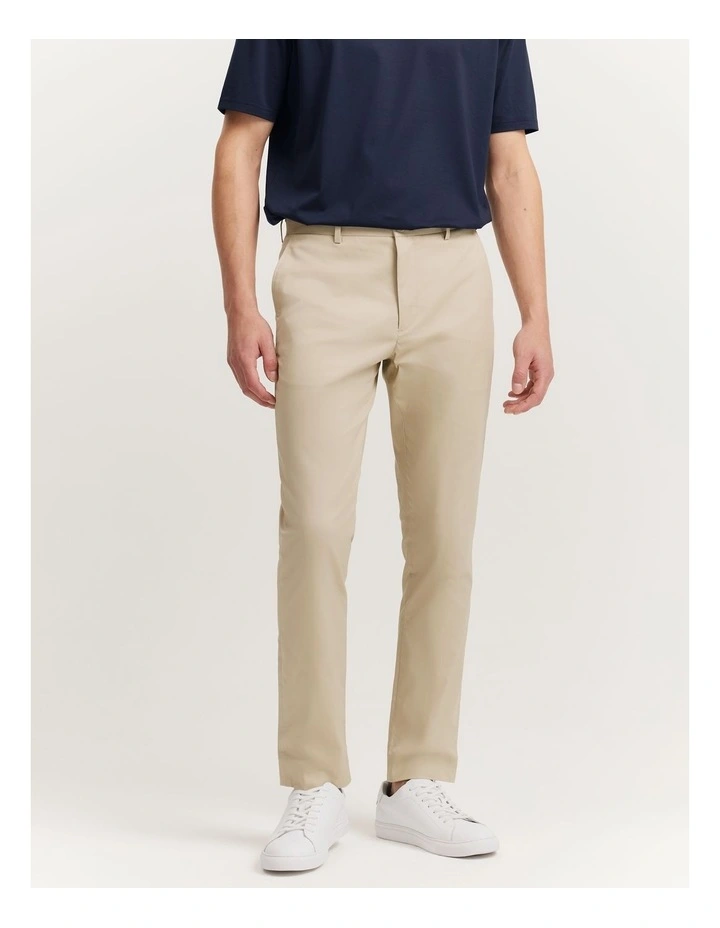 Slim Fit Cotton Stretch Pant in Clay image 1