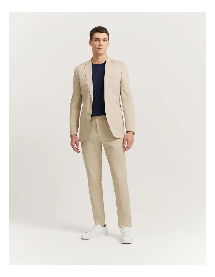 Slim Fit Cotton Stretch Pant in Clay image 3