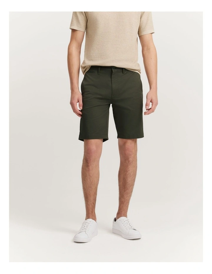 Australian Cotton Stretch Chino Short in Eden Green image 1