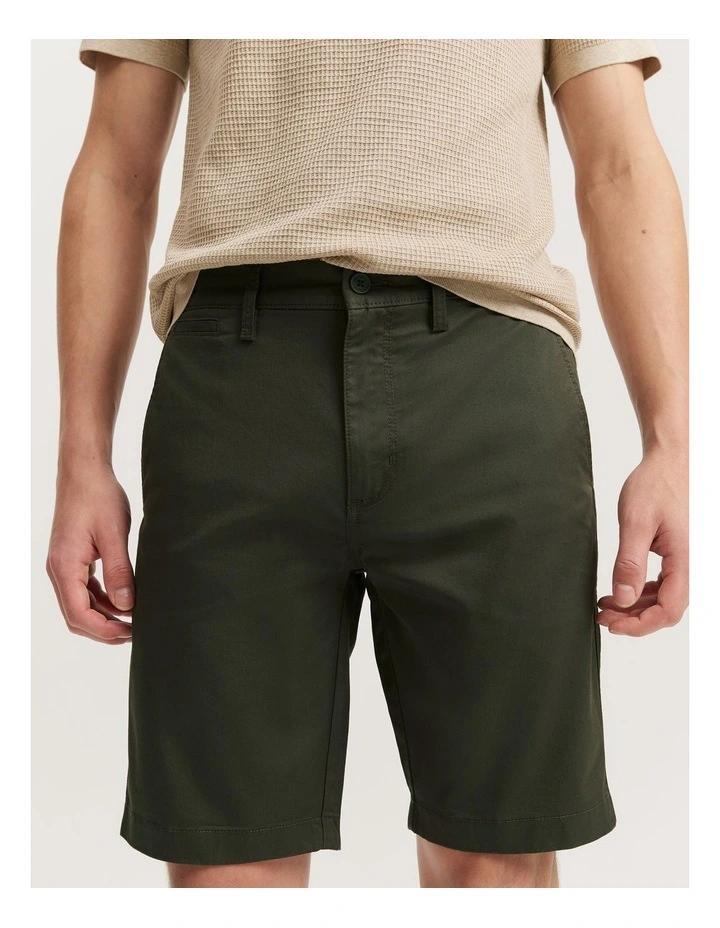 Australian Cotton Stretch Chino Short in Eden Green image 3
