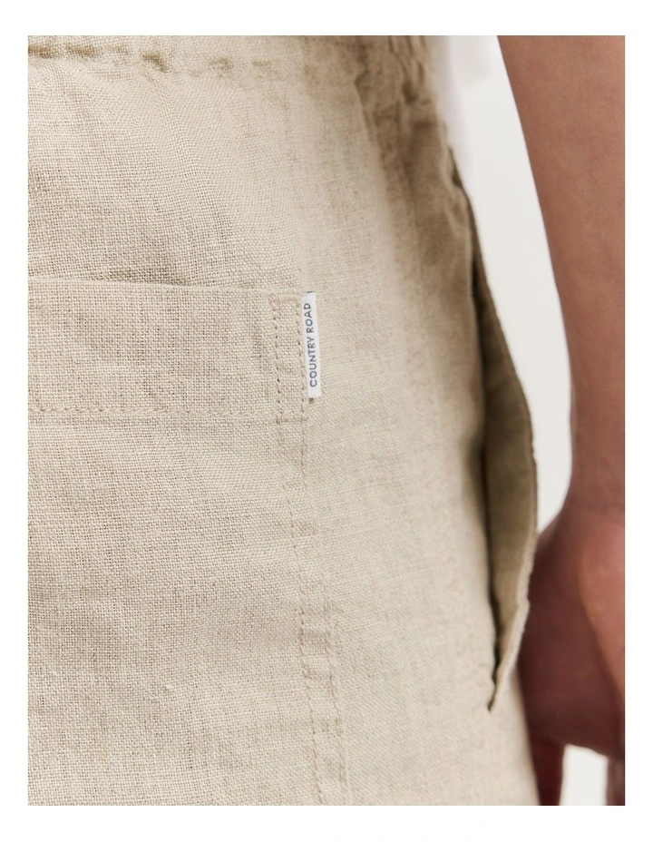 Linen Drawcord Short in Almond image 2