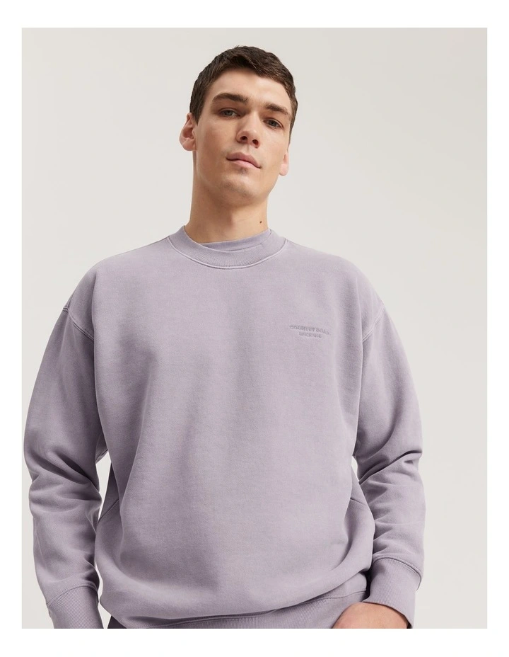 Oversized Vintage Wash Sweat in Mauve image 1