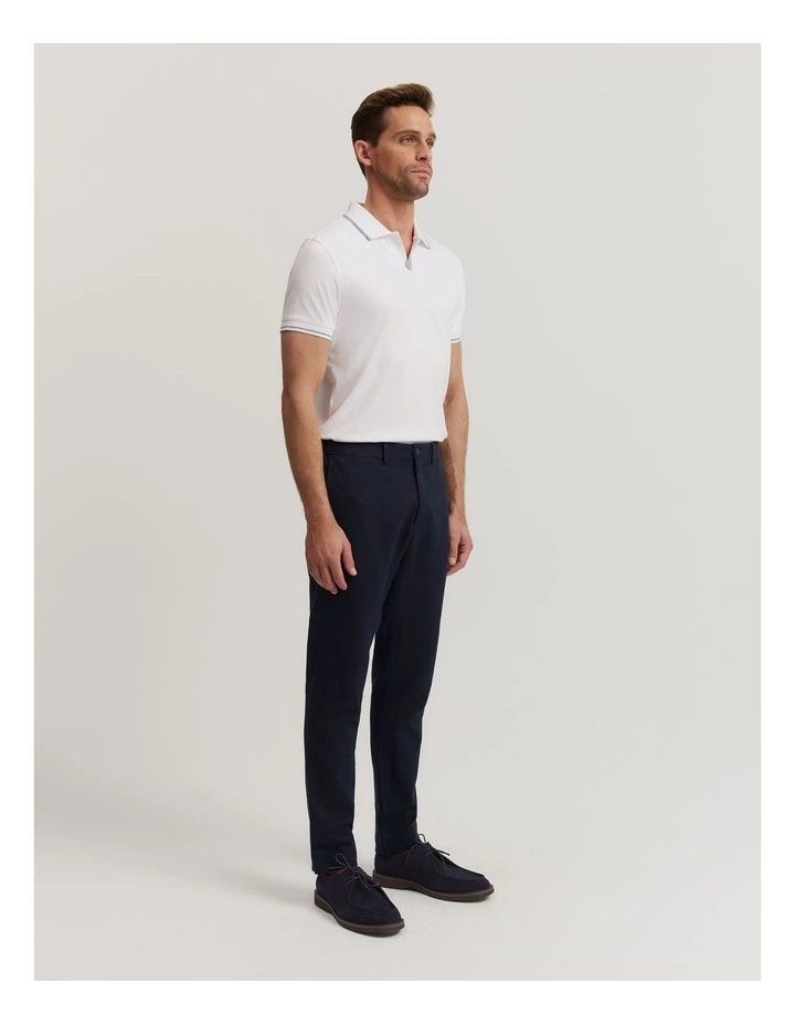 Slim Fit Interlock Trophy Polo in White image 3