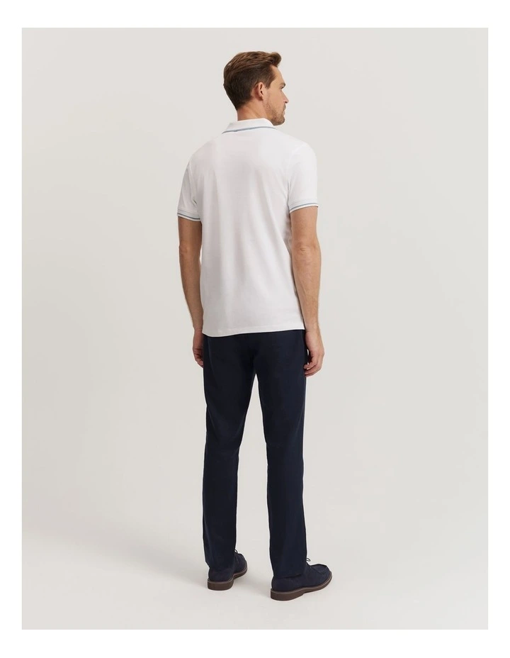 Slim Fit Interlock Trophy Polo in White image 4