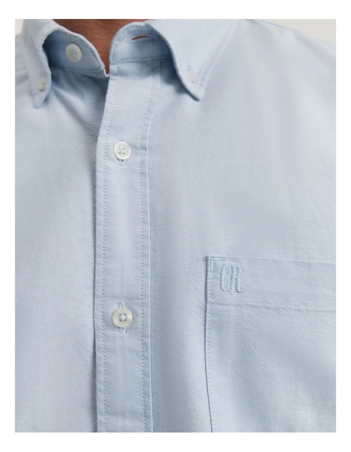Regular Fit Cotton Oxford Shirt in Pale Blue image 2