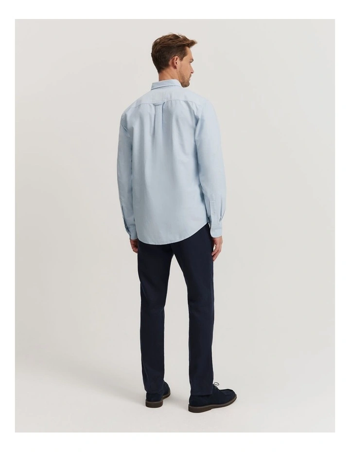 Regular Fit Cotton Oxford Shirt in Pale Blue image 4