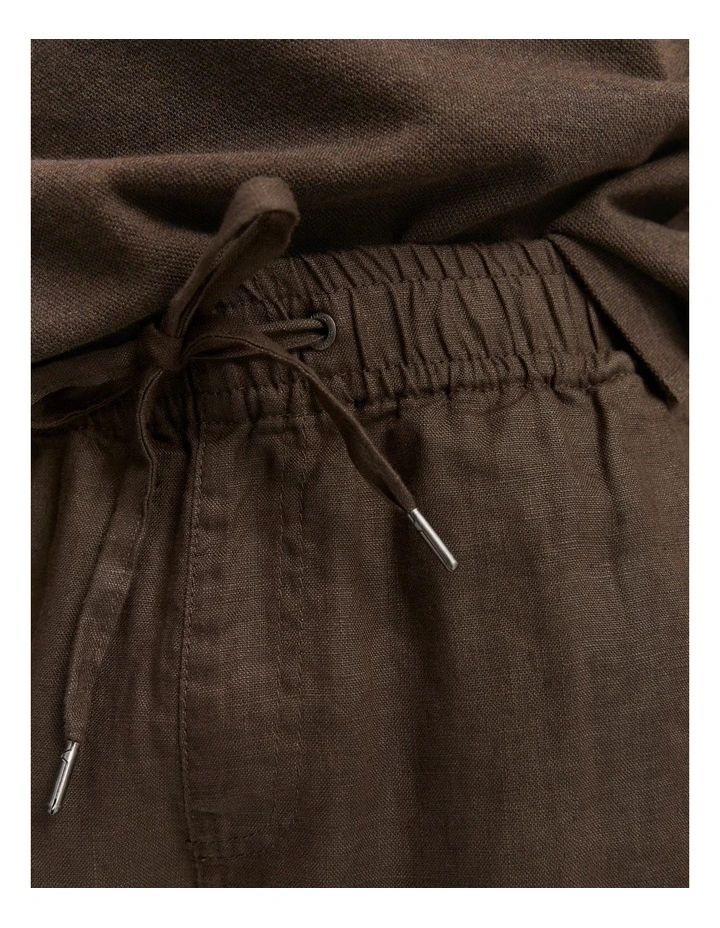 Organically Grown Linen Drawcord Short in Cappuccino image 2