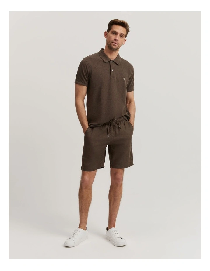 Organically Grown Linen Drawcord Short in Cappuccino image 3