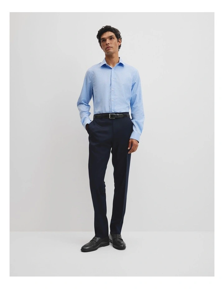 Slim Fit Gingham Travel Shirt in Pale Blue image 2