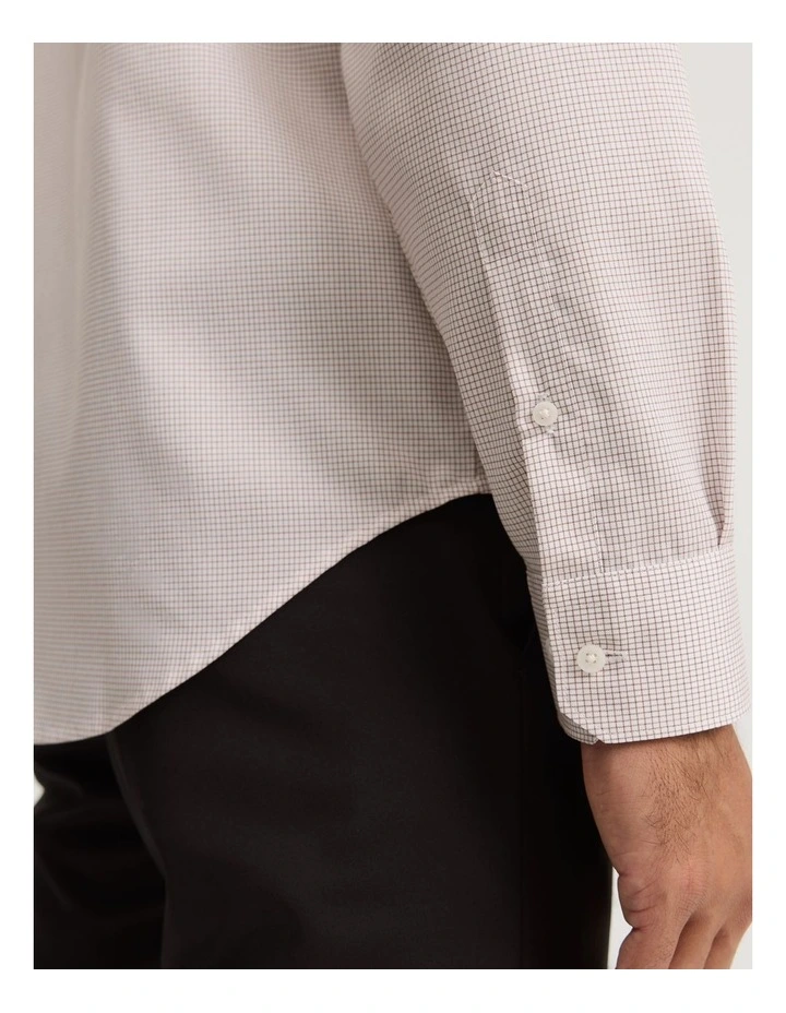 Regular Fit Mini Grid Travel Shirt in Nutmeg image 2