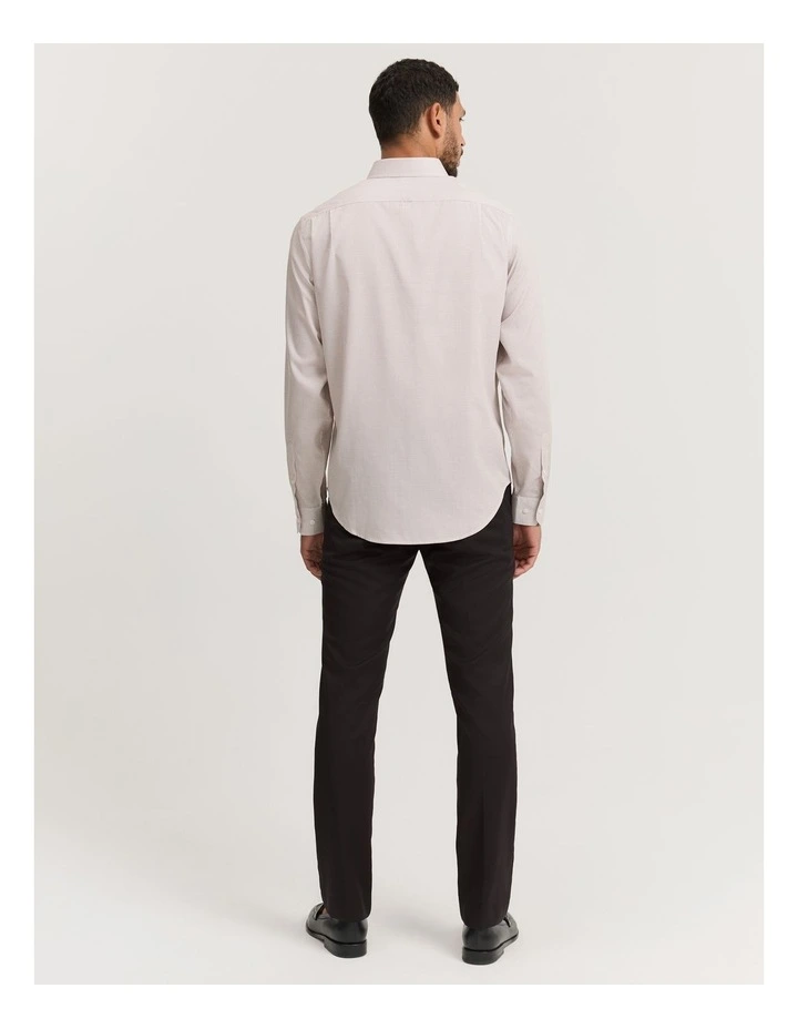 Regular Fit Mini Grid Travel Shirt in Nutmeg image 4