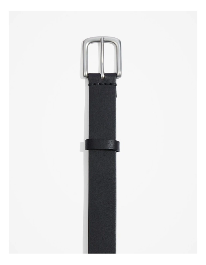 Leather Chino Belt in Black image 3
