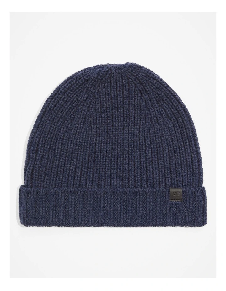 Blue Women's Elongated Flag Rib-Knit Beanie | TOMMY JEANS