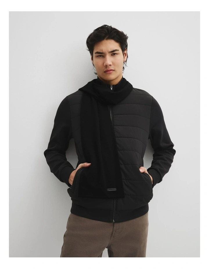 Australian Merino Wool Scarf in Black image 2