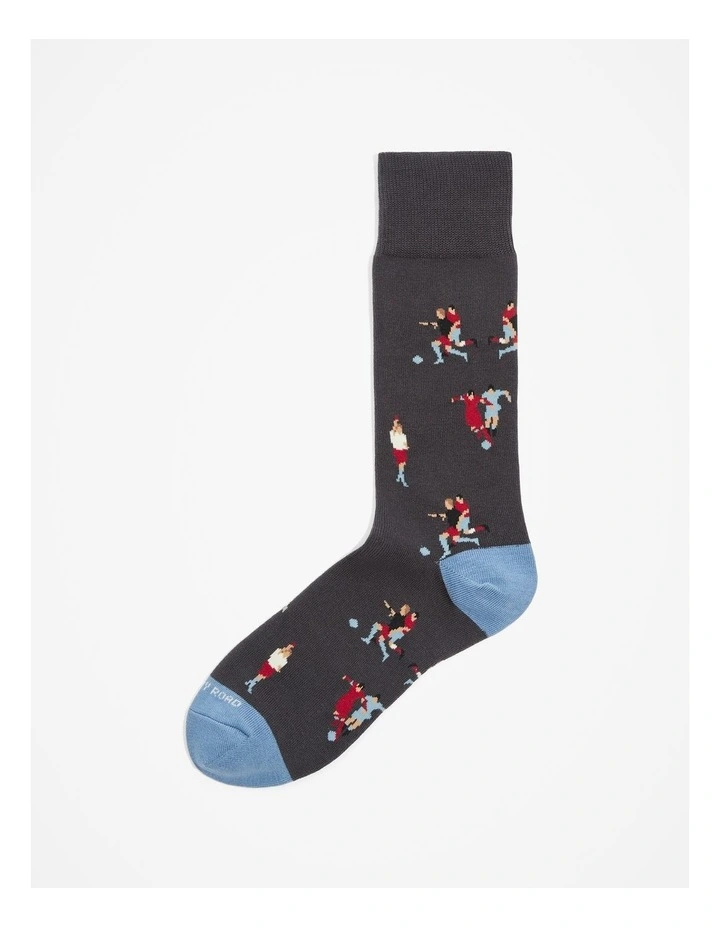 Australian Cotton Soccer Sock in Charcoal image 1