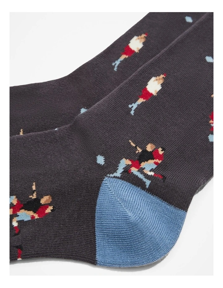 Australian Cotton Soccer Sock in Charcoal image 2