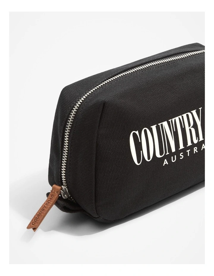 Cotton Heritage Wash Bag in Black image 2