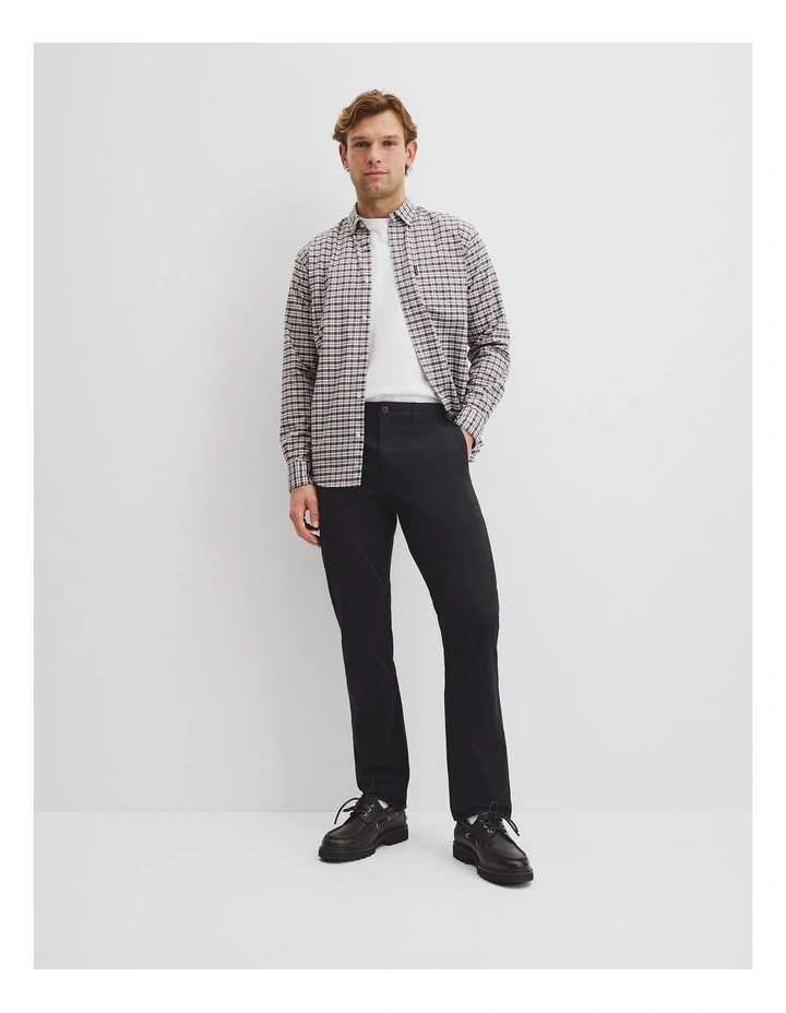 Australian Cotton Standard Fit Stretch Chino in Jet Black image 1