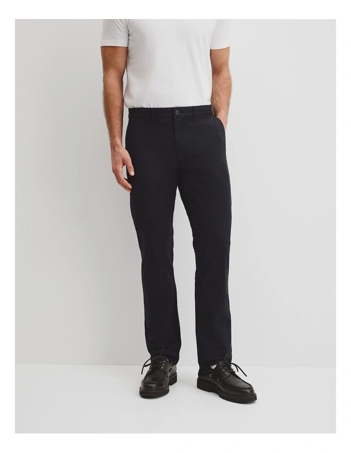 Australian Cotton Standard Fit Stretch Chino in Jet Black image 2