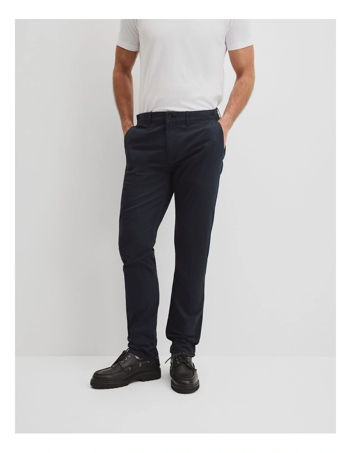 Australian Cotton Slim Fit Stretch Chino in Navy image 3