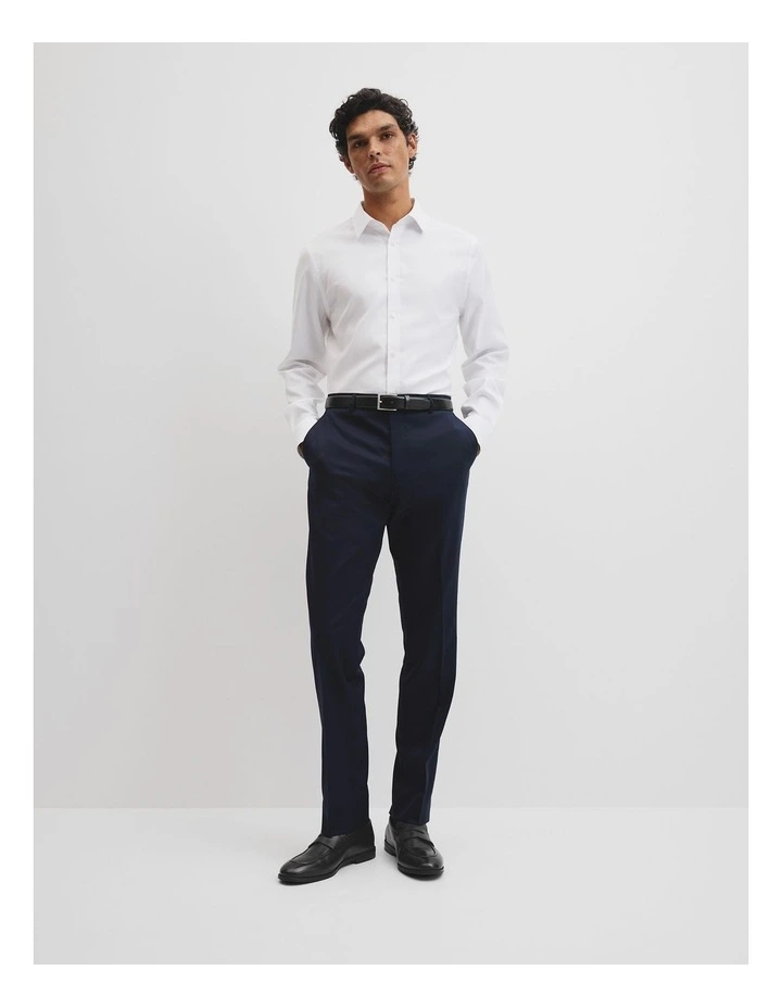 Slim Fit Textured Travel Shirt in White image 2
