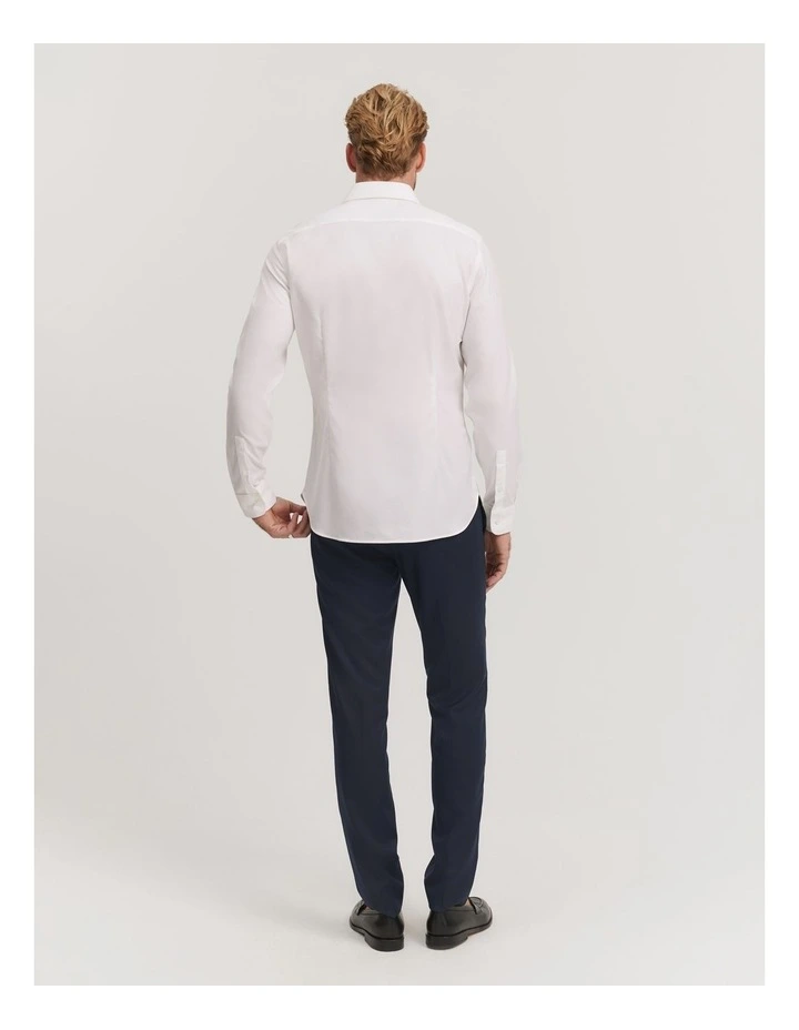 Slim Fit Textured Travel Shirt in White image 4