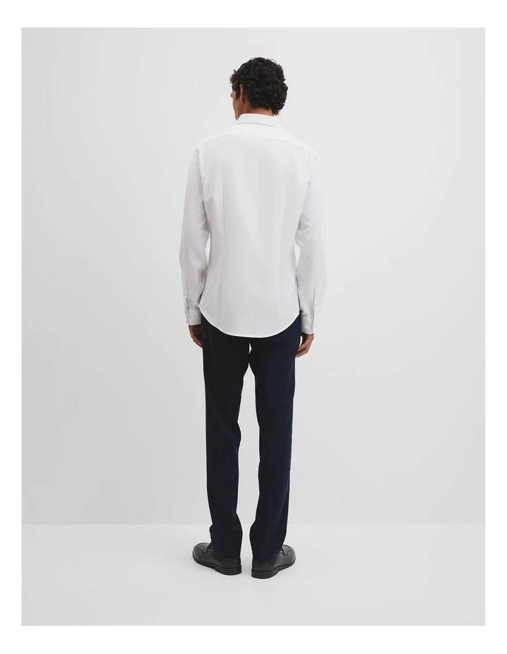 Slim Fit Textured Travel Shirt in White image 4