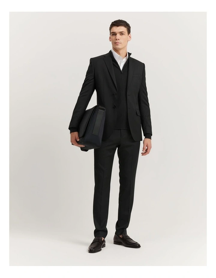Long Sleeve Silk Cashmere Zip-through Knit in Black image 3