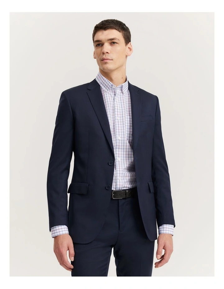 Regular Fit Broad Check Travel Shirt in Grape image 3