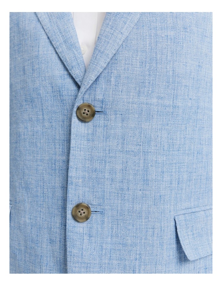 Regular Fit Chambray Linen Blazer in Chambray Blue thumbnail 1