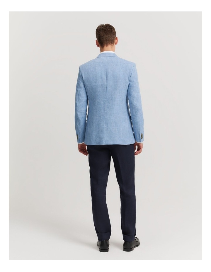 Regular Fit Chambray Linen Blazer in Chambray Blue image 4