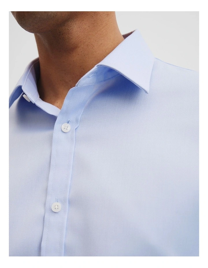 Slim Fit Textured Travel Shirt in Light Blue image 3