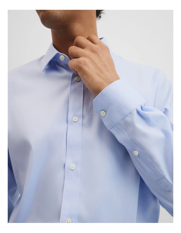Regular Fit Textured Travel Shirt in Light Blue image 3