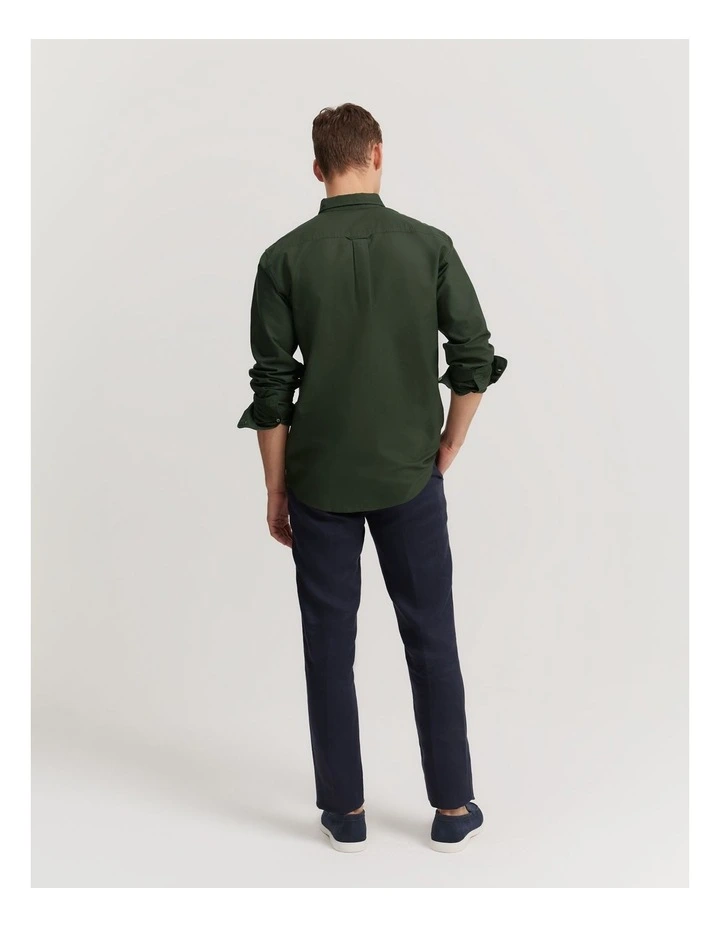 Regular Fit Cotton Oxford Shirt in Eden Green image 4