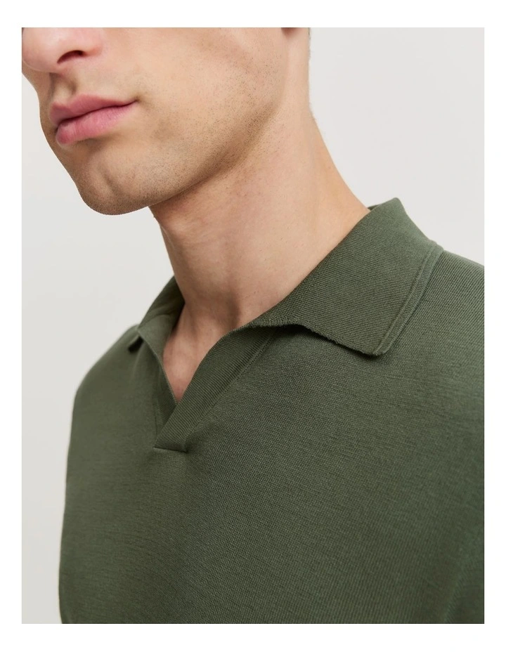 Cotton Silk Trophy Polo in Dark Green image 2