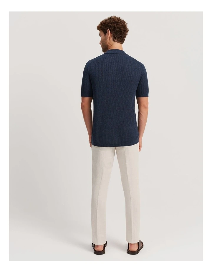 Ribbed Linen Blend Knit in Navy image 4
