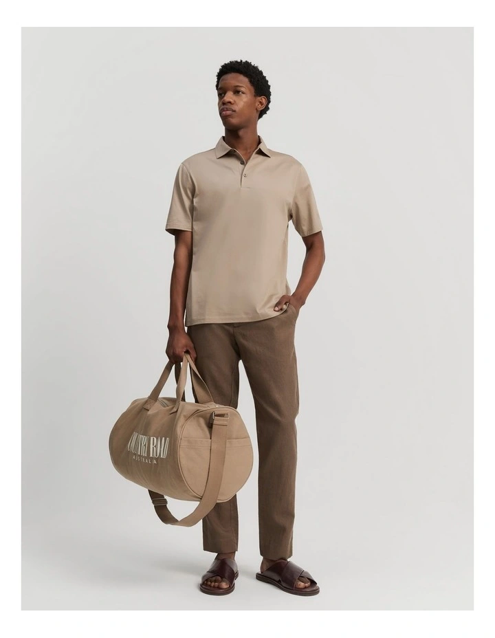 Mercerised Polo in Stone image 3