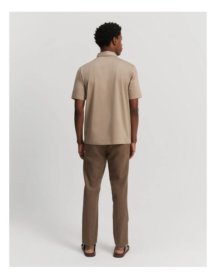 Mercerised Polo in Stone image 4