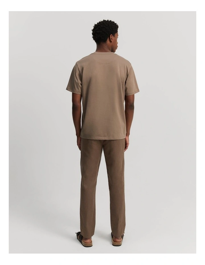 Australian Cotton Modern Logo T-shirt in Coffee image 4