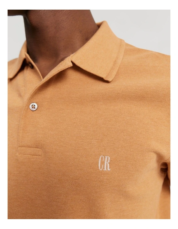 Australian Cotton Pique Polo in Apricot Marle image 2
