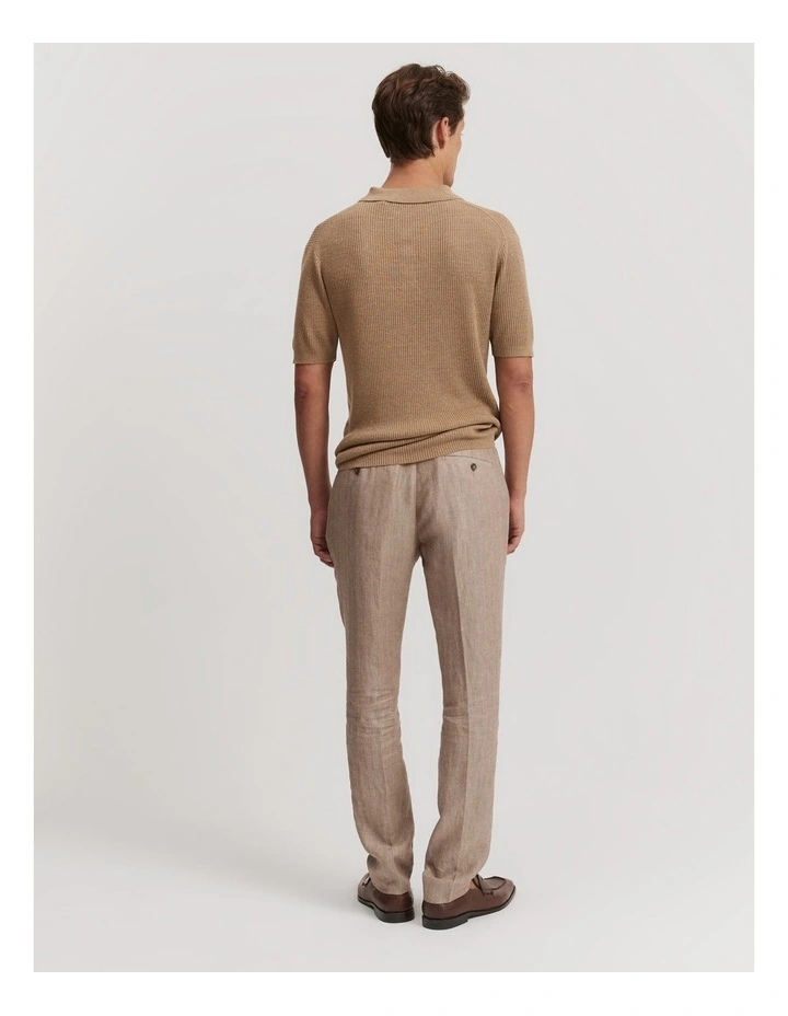 Ribbed Linen Blend Knit in Walnut image 4